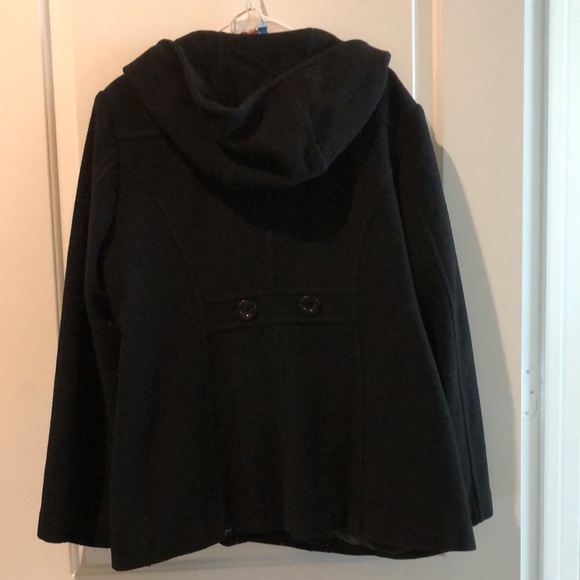 Woman’s wool hooded pea coat - Picture 2 of 7